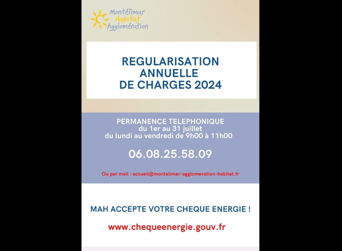 REGULARISATION DES CHARGES 2024