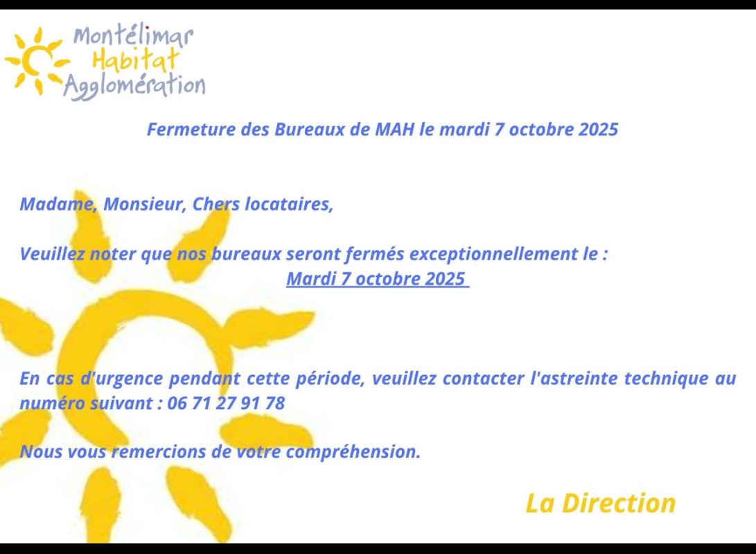 FERMETURE DES BUREAUX