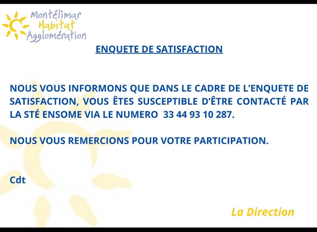 ENQUETE DE SATISFACTION